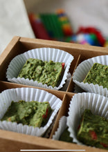 Load image into Gallery viewer, Sea Salt Matcha Strawberry / Hojicha Feuilletine Squares
